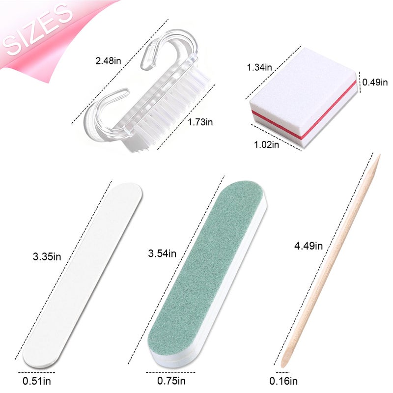 Furtherpretty 5-Piece Disposable Manicure Kit, Bulk Mini Nail Care Set with Nail Files, Buffer, Cuticle Pusher & Cleaning Brush, Pedicure Salon Supplies, Party Favors, Limas Desechables para Uñas - Image 3